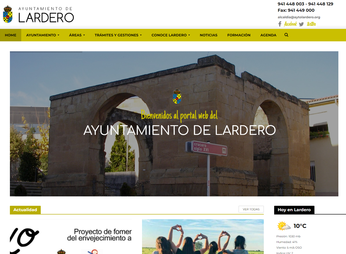 Actualización de Contenidos para Web Ayuntamiento de Lardero dest